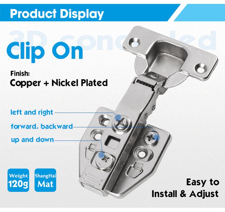 3D hinge one way triangle base clip on 120g